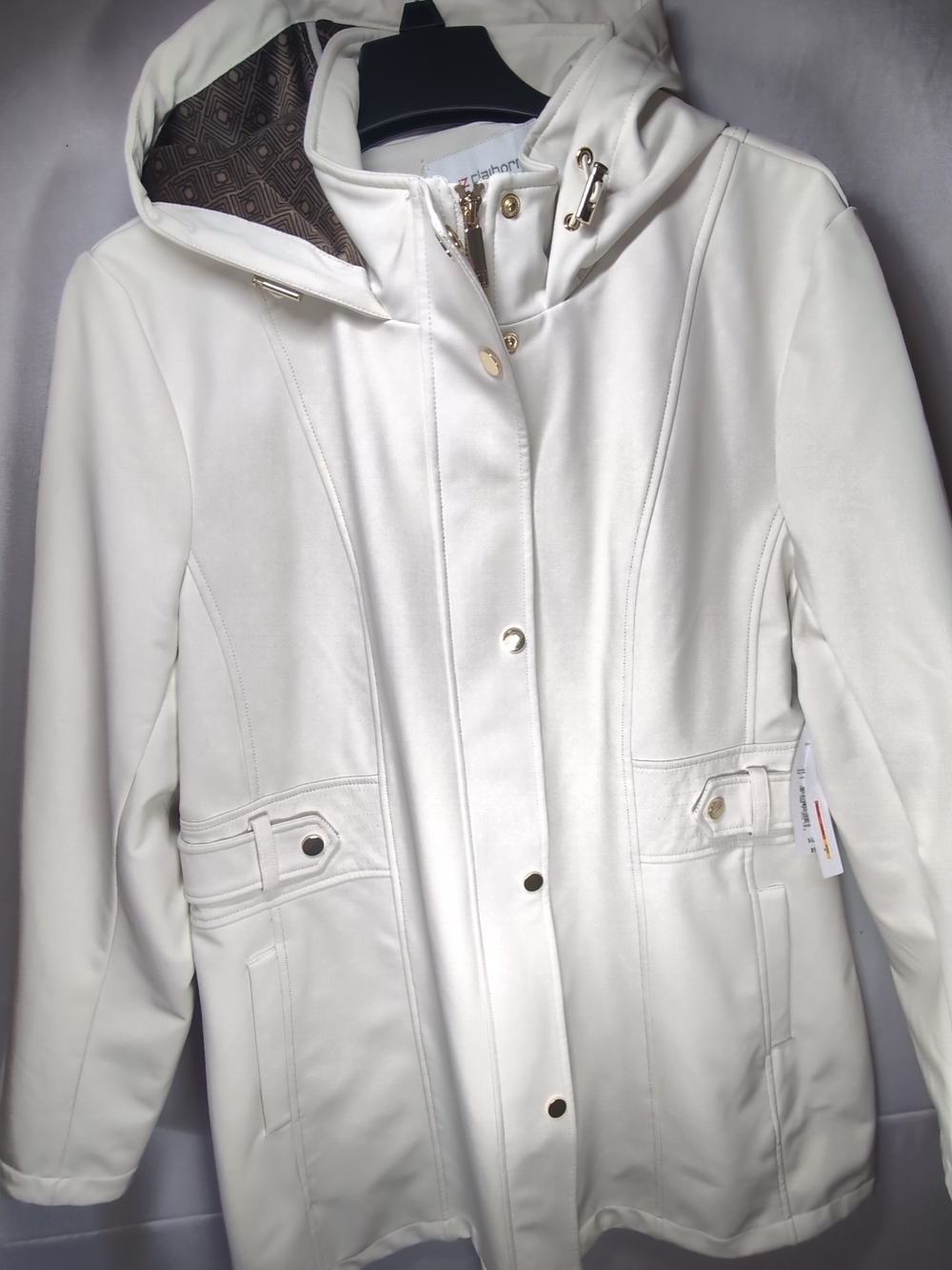 Women’s Hooded White Coat